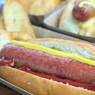 all beef hotdog, the chips these came with were terrible.