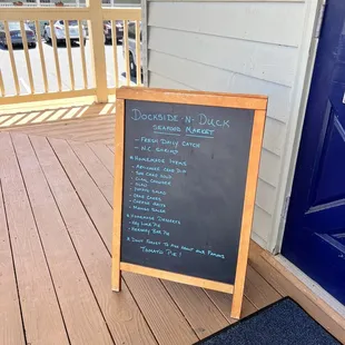  chalk board on a porch