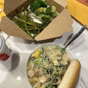 Build your own pasta, and veggie sides