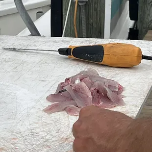 Fillets after fish were cleaned/gutted