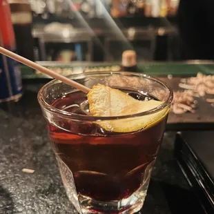 The Leadslinger, a decent Old Fashioned.