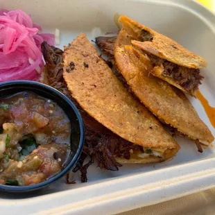 Birria Tacos from Poblanco. Pricey, but good. (Dipping sauce, not pictured).