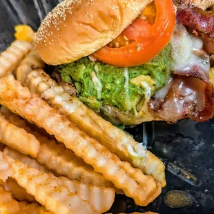 Lonestar chicken sandwich with fries