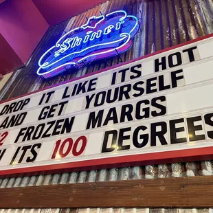 Sign inside