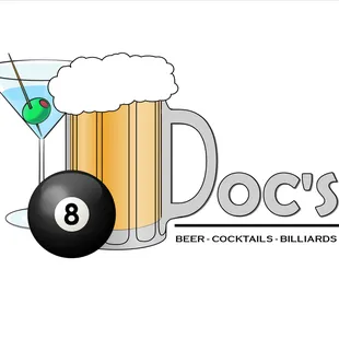 a pool ball and a glass of beer