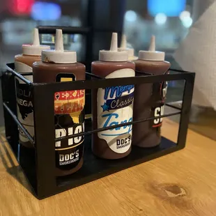 Variety of sauces.