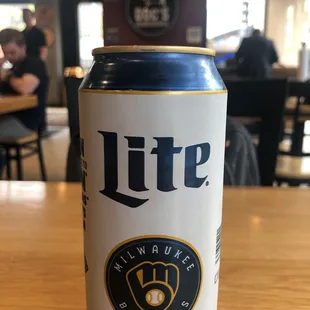 A custom, Milwaukee-only tall can of Miller Lite beer.