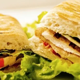 a sandwich cut in half