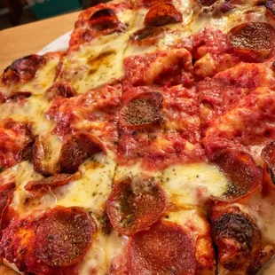 Original 12&quot; Crust with Original Sauce. Cheese and easy on the pepperoni.