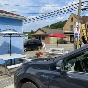 A few tables outdoors