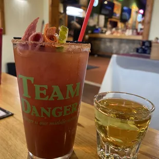 Blood Mary's in the North come with a shot of beer!