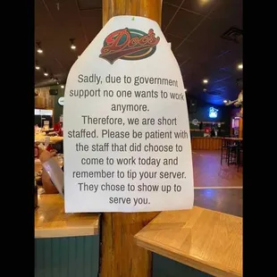 Terrible opinion of the the US public held by this business owner.