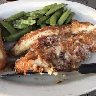 Walleye dinner Parmesan crust.
