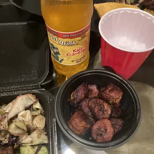 Sweet plantains and kola champagne