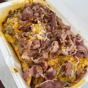 a tray of food on a table
