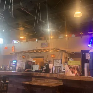the inside of a restaurant