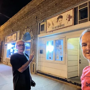 a man and a woman outside