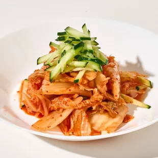 Napa Cabbage Kimchi with Cucumbers