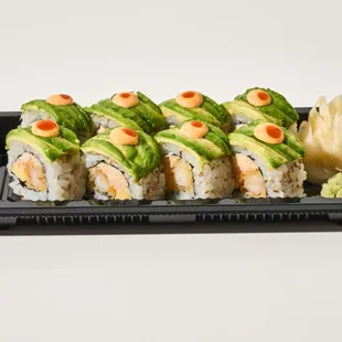 Dragon Roll - shrimp tempura, avocado, crab salad, mango