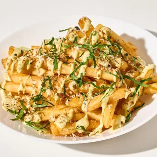 Doda Fries - Parmesan, parsley, furikake, chili ponzu aioli
