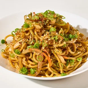 Stir Fried Noodles - Napa Cabbage, carrots, ginger, furikake, scallions