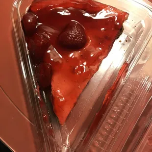 Deliciously decadent vegan strawberry cheesecake.