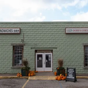 the front of the building