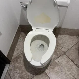 Dirty toilet , that was not mounted correctly.