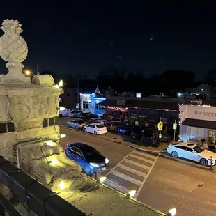 a view of a city at night