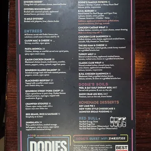 Menu 1. Didn't get the other side