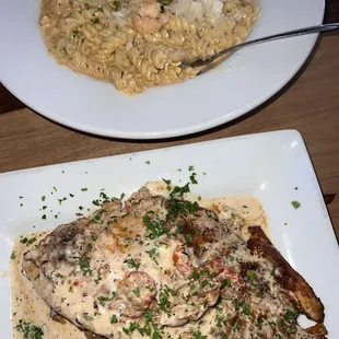 Pasta Monica Blackened Redfish