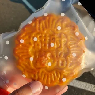 Moon cake for mid autumn! This is the durian flavor $9.