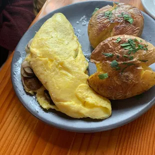 Swiss mushroom omelette