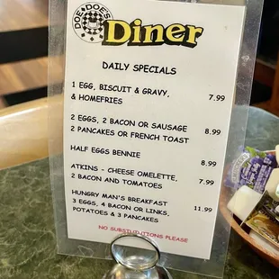 menu