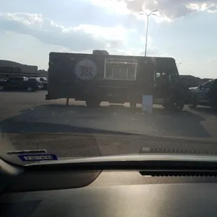 a truck parked in a parking lot