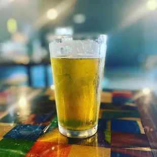 a glass of beer