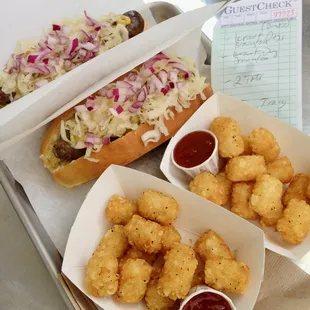 Kraut dogs and tots? Yes, please!