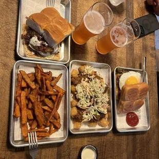 a table full of food