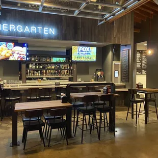 From outside, looking in through the rollup door