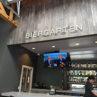 Biergarten was a good spot for a quick bite.  Highly recommend.  Even has a parking lot!  A place to check out for sure.
