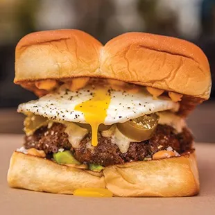 LITTLE MULE – white american cheese, avocado, pickled jalapeños, cotija cheese, fried egg, chipotle aioli