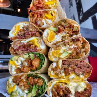 Breakfast Burritos with premium meats and ingredients