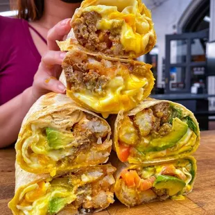 BREAKFAST BURRITOS starting at 9 am with premium meats &amp; ingredients.