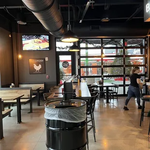 a restaurant with tables and chairs