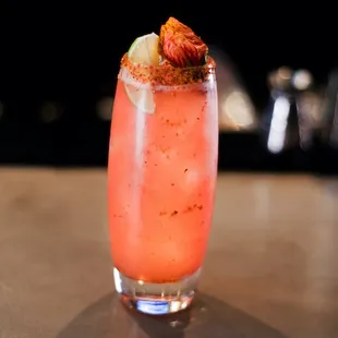 BLIND MELON - vodka, watermelon, rhubarb, lime, chili lime salt