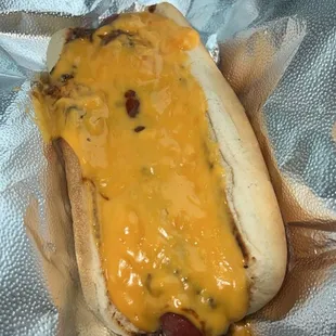 Chili cheese dog extra cheese