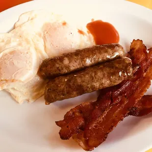 My anti carb breakfast.  About $7 bucks.  Great staff with warm smiles.  Interesting local folks.