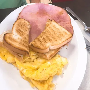 Ham, egg, toast
