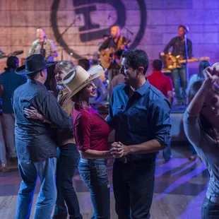 a group of people dancing