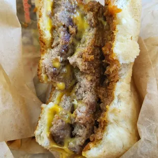 Delicious double chili cheese